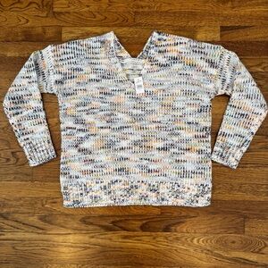 NWT LOFT Colorful Knit V-Neck Sweater - Size M